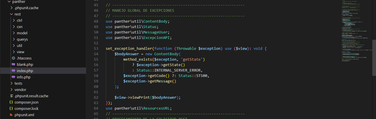 Estructura del backend PHP 8.4